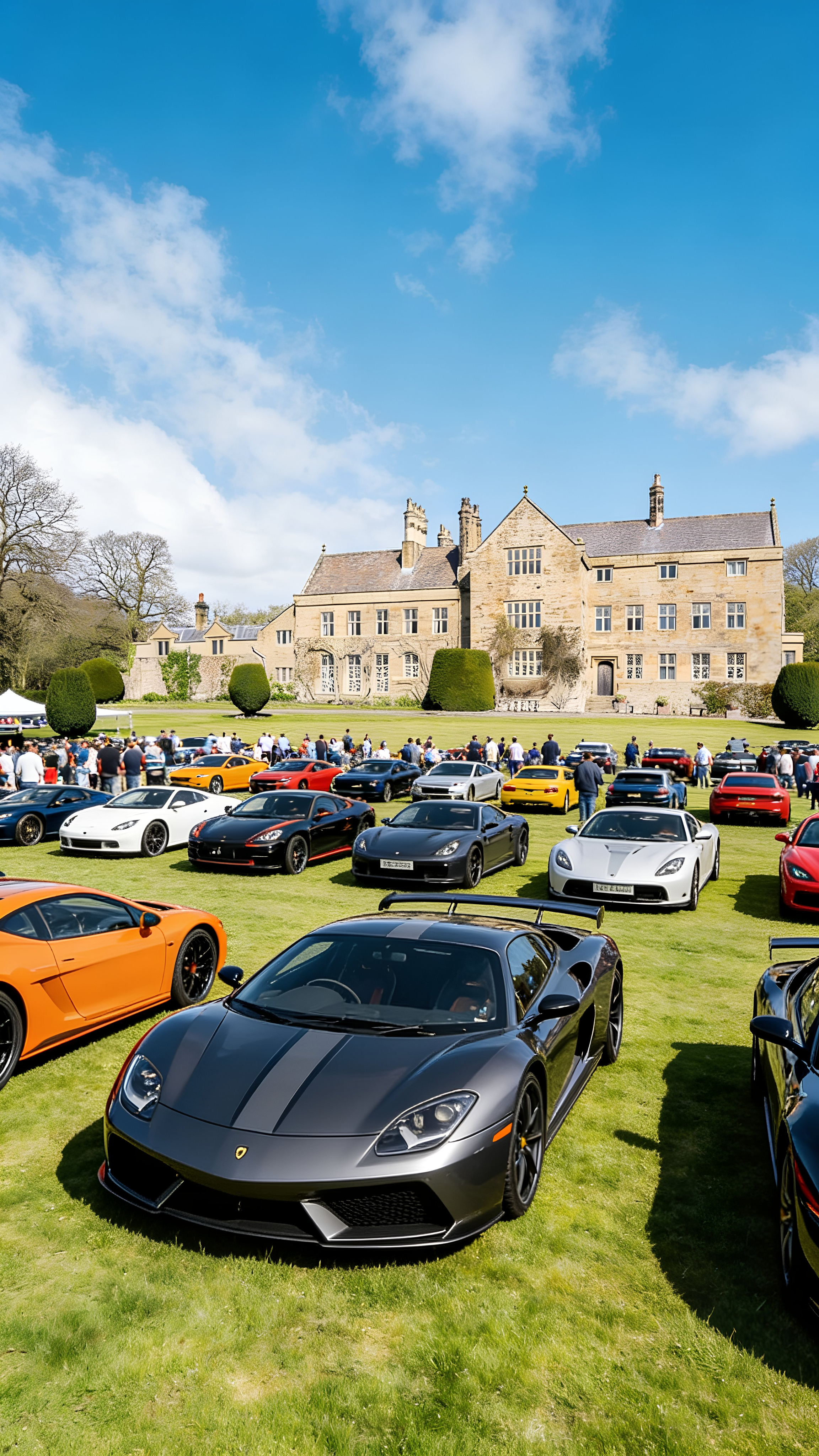 Classic cars on display at Gwysaney Hall